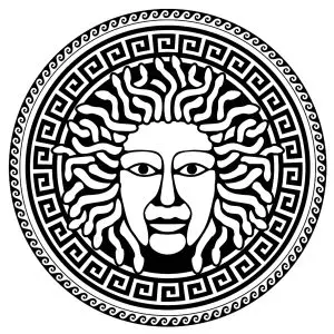 Medusa in a Greek medallion