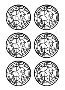 Anti stress coloring created from a small modern stained glass window