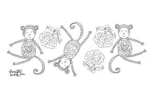 Coloring to celebrate the Year of the Monkey