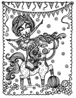coloring-page-acrobat-girl-on-horse-by-deborah-muller