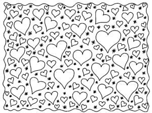 Pretty Hearts To Color
