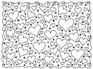 Pretty hearts to color
