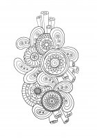 Coloriage with abstract floral motifs
