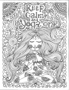 Coloring page keep calm and do yoga by deborah muller