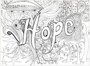 Coloring pages adults hope