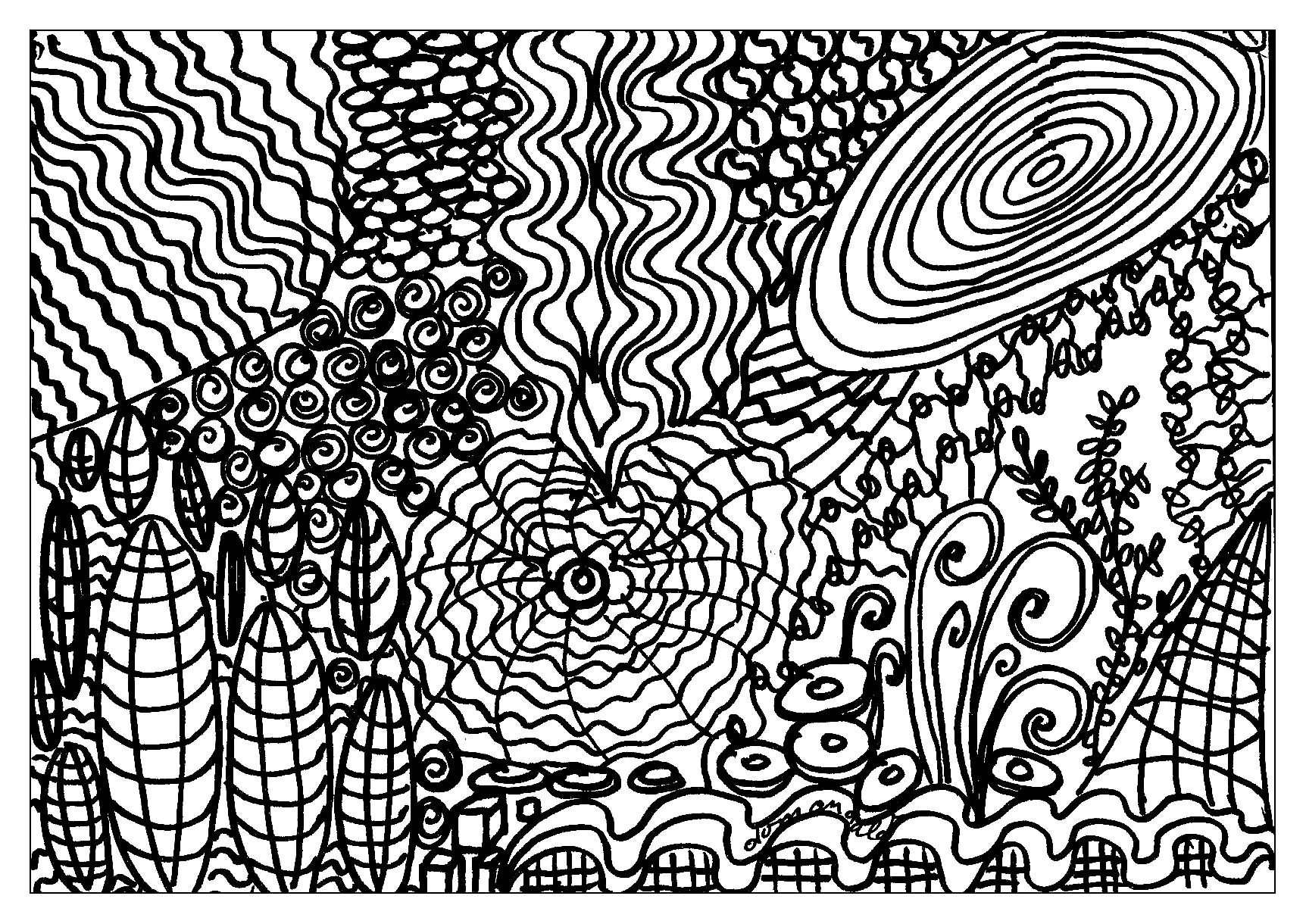 Abstract other thing (Printable Anti-stress / Zen Coloring Page for adults)