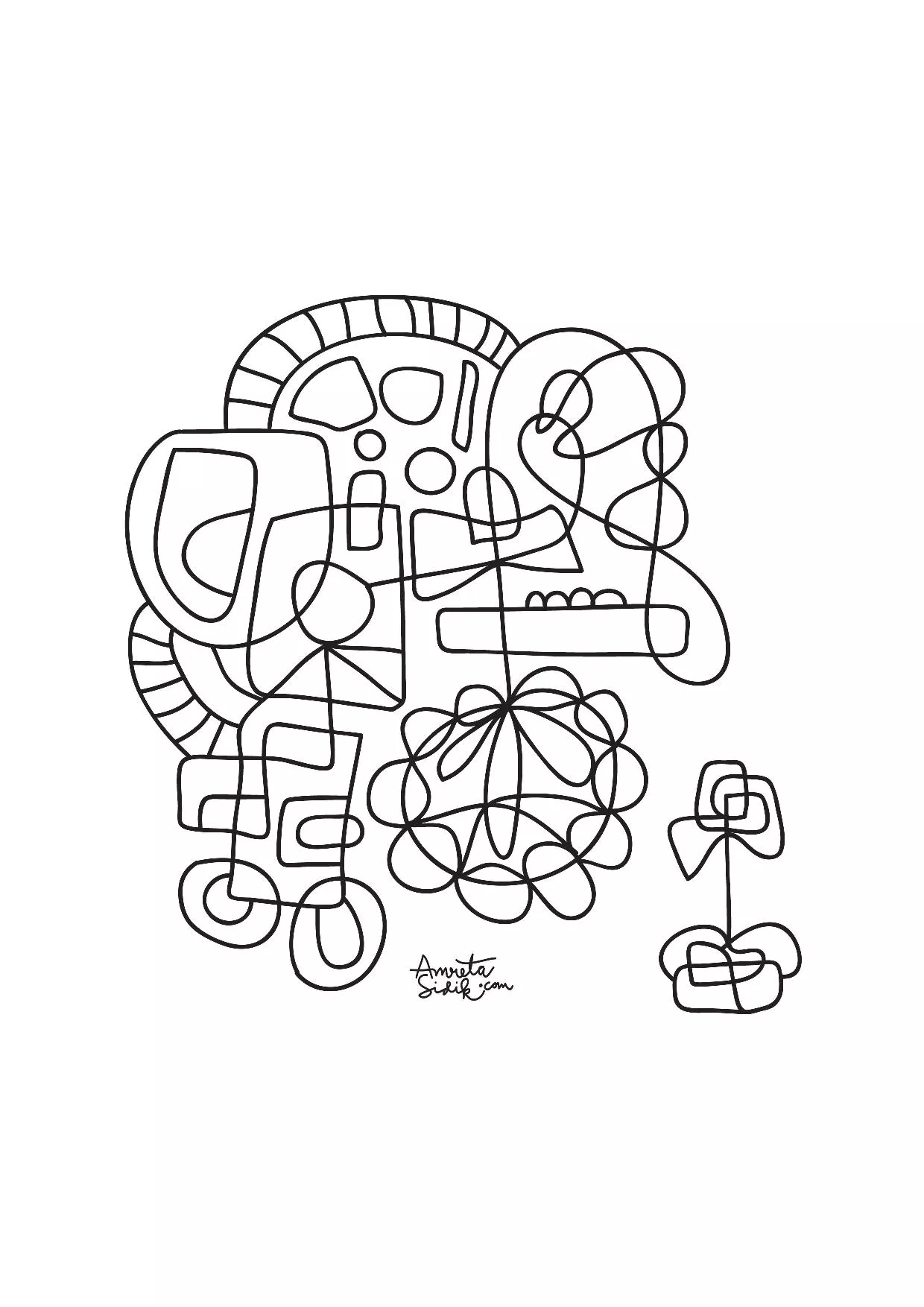 Abstract (Printable Anti-stress / Zen Coloring Page for adults)