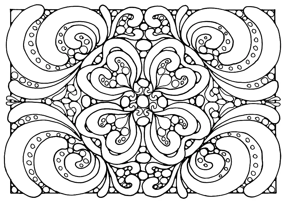 Symmetrical illustration (Printable Anti-stress / Zen Coloring Page for adults)