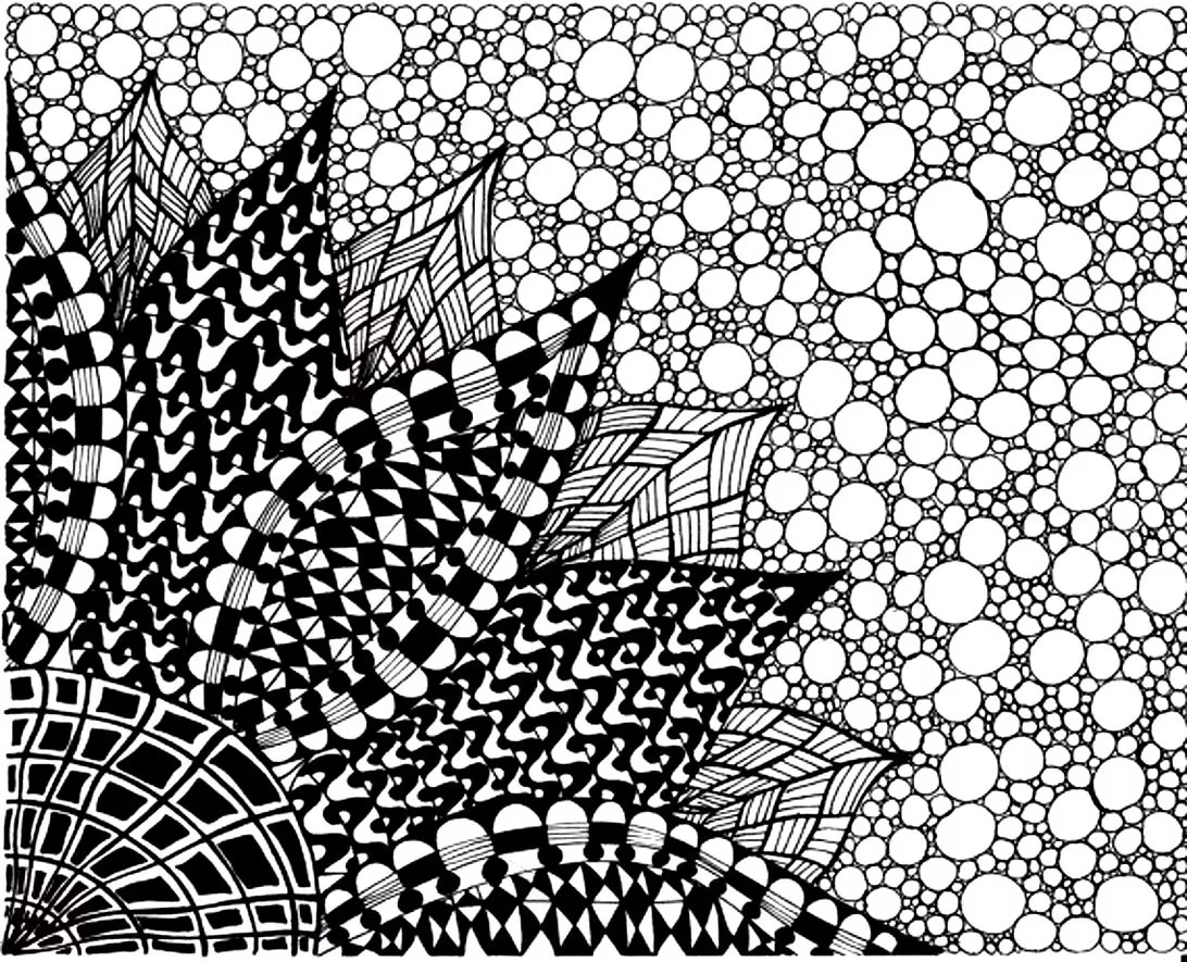 Zen anti stress to print big flower (Printable Anti-stress / Zen Coloring Page for adults)