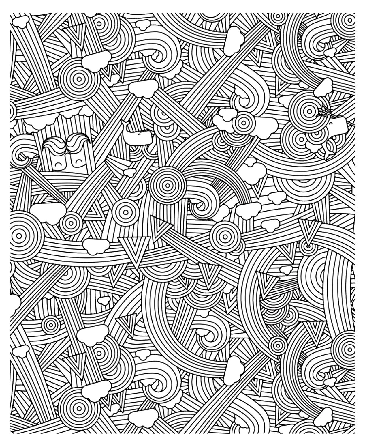 Download Zen anti stress to print rainbows - Anti stress Adult Coloring Pages