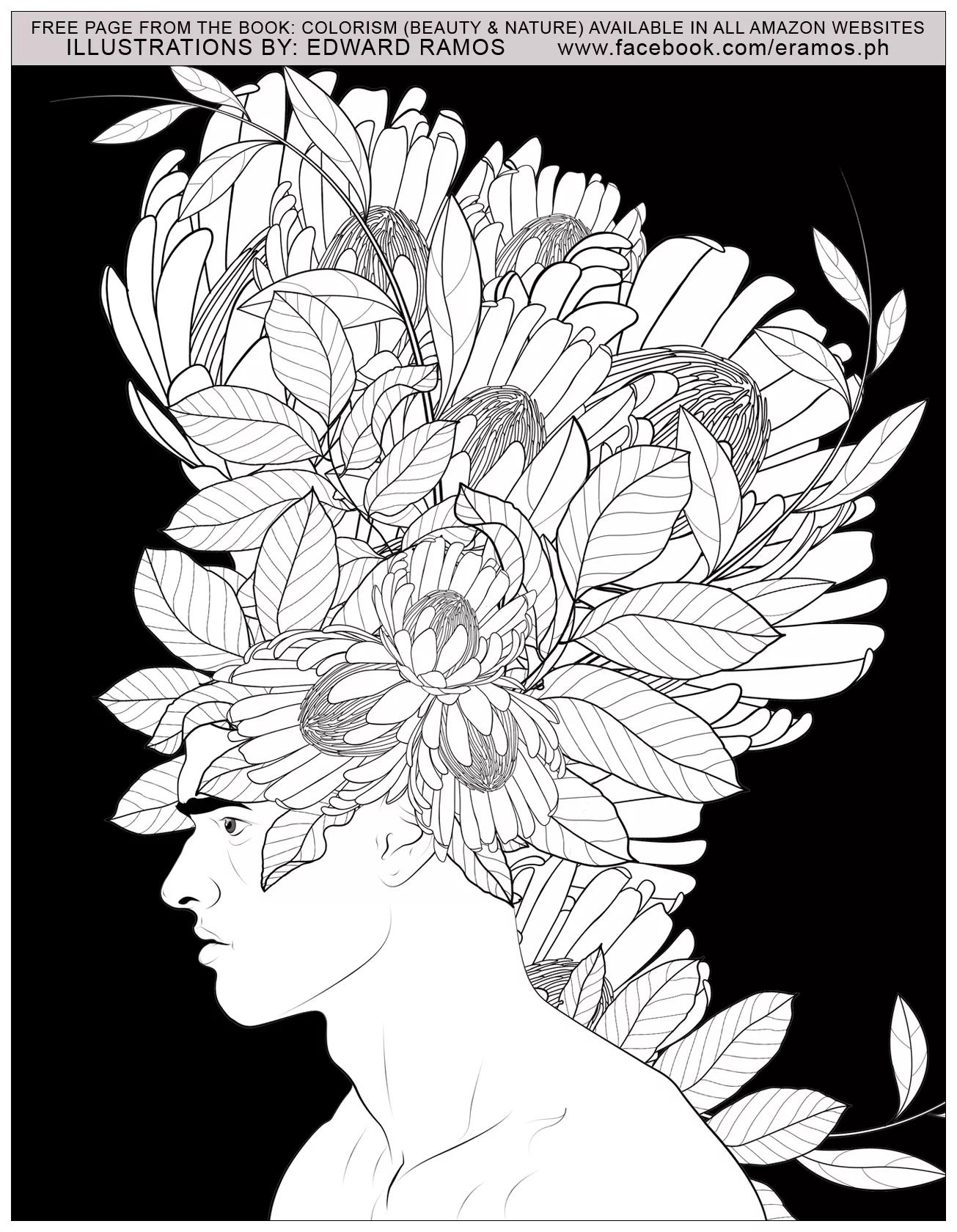 Beauty and nature edward ramos - 12 (Printable Anti-stress / Zen Coloring Page for adults)