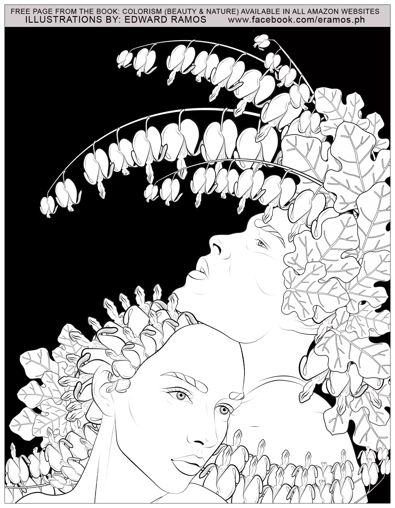 Beauty and nature edward ramos - 14 (Printable Anti-stress / Zen Coloring Page for adults)