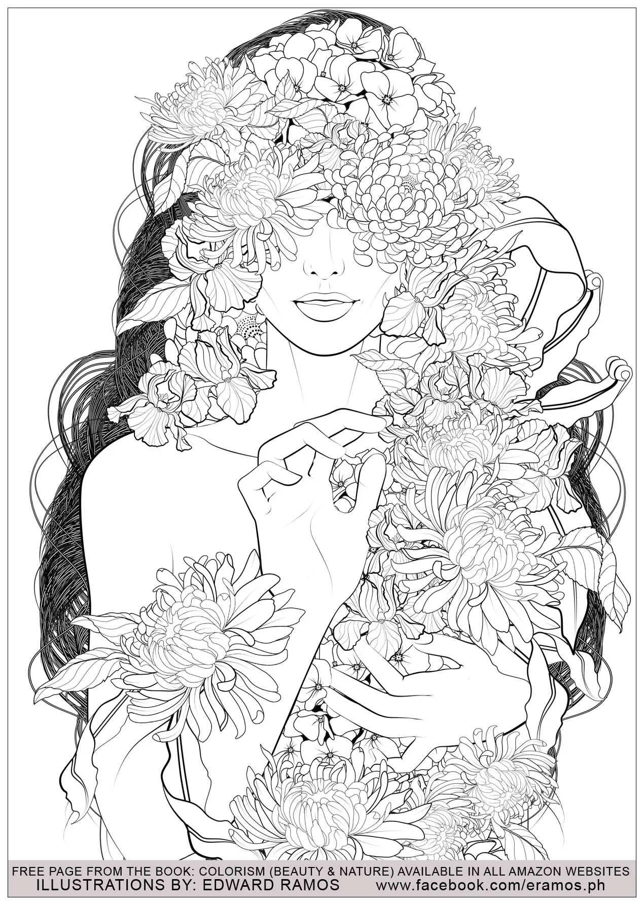 Beauty and nature edward ramos - 5 (Printable Anti-stress / Zen Coloring Page for adults)