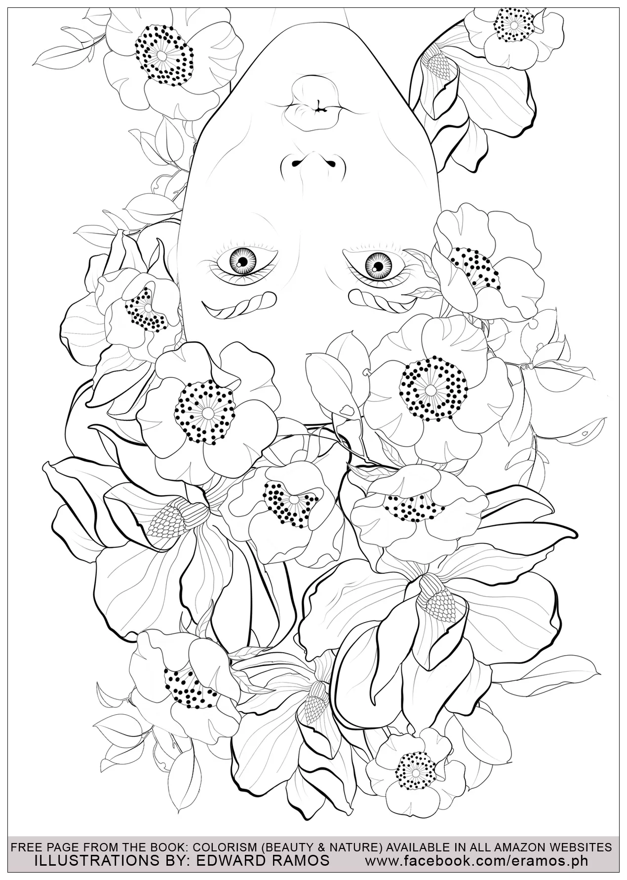 Beauty and nature edward ramos - 9 (Printable Anti-stress / Zen Coloring Page for adults)