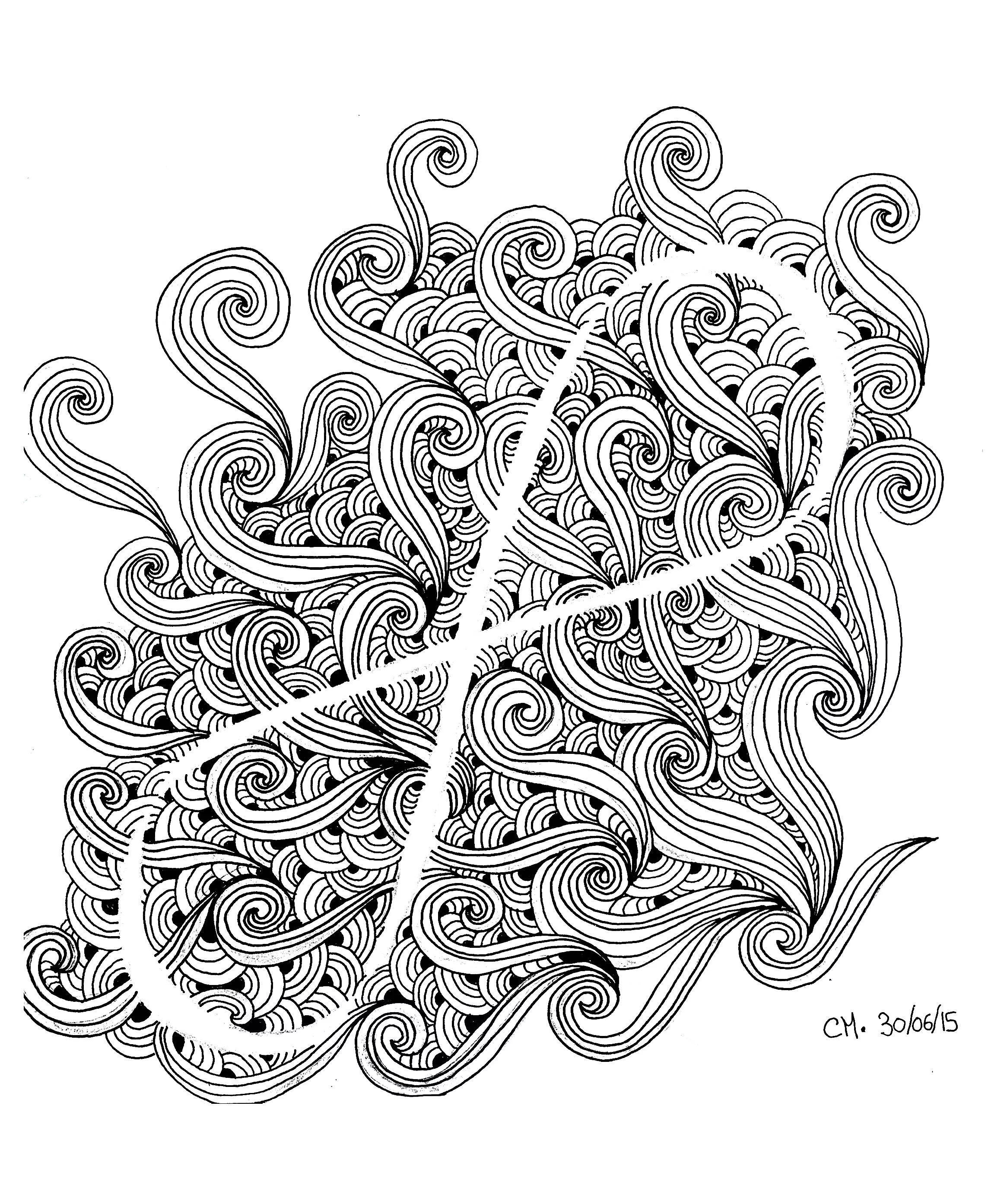 Cathym -14 (Printable Anti-stress / Zen Coloring Page for adults)