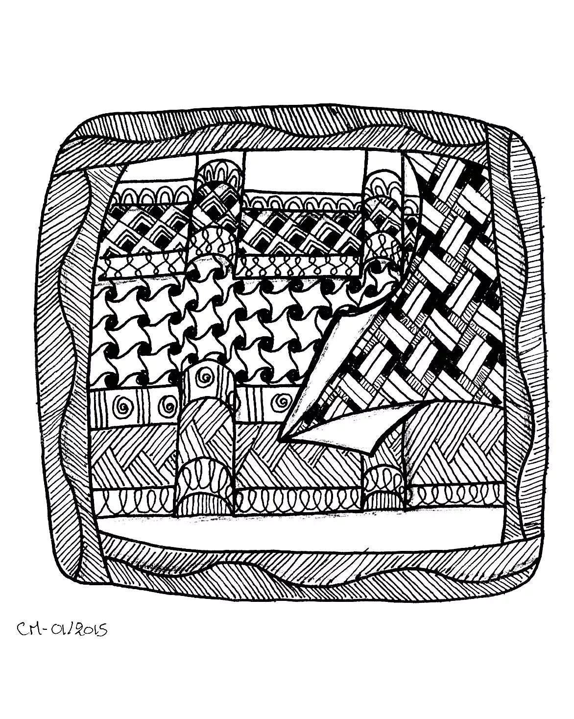 Cathym -21 (Printable Anti-stress / Zen Coloring Page for adults)