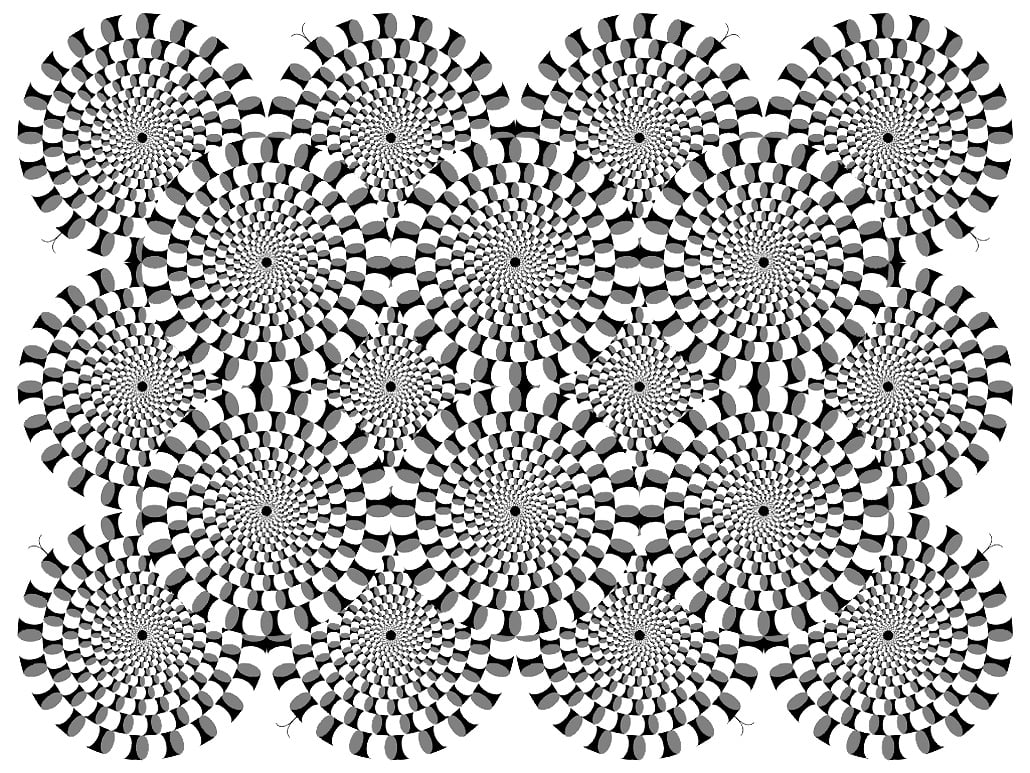 Image with multiple circles assembled for an optical illusion