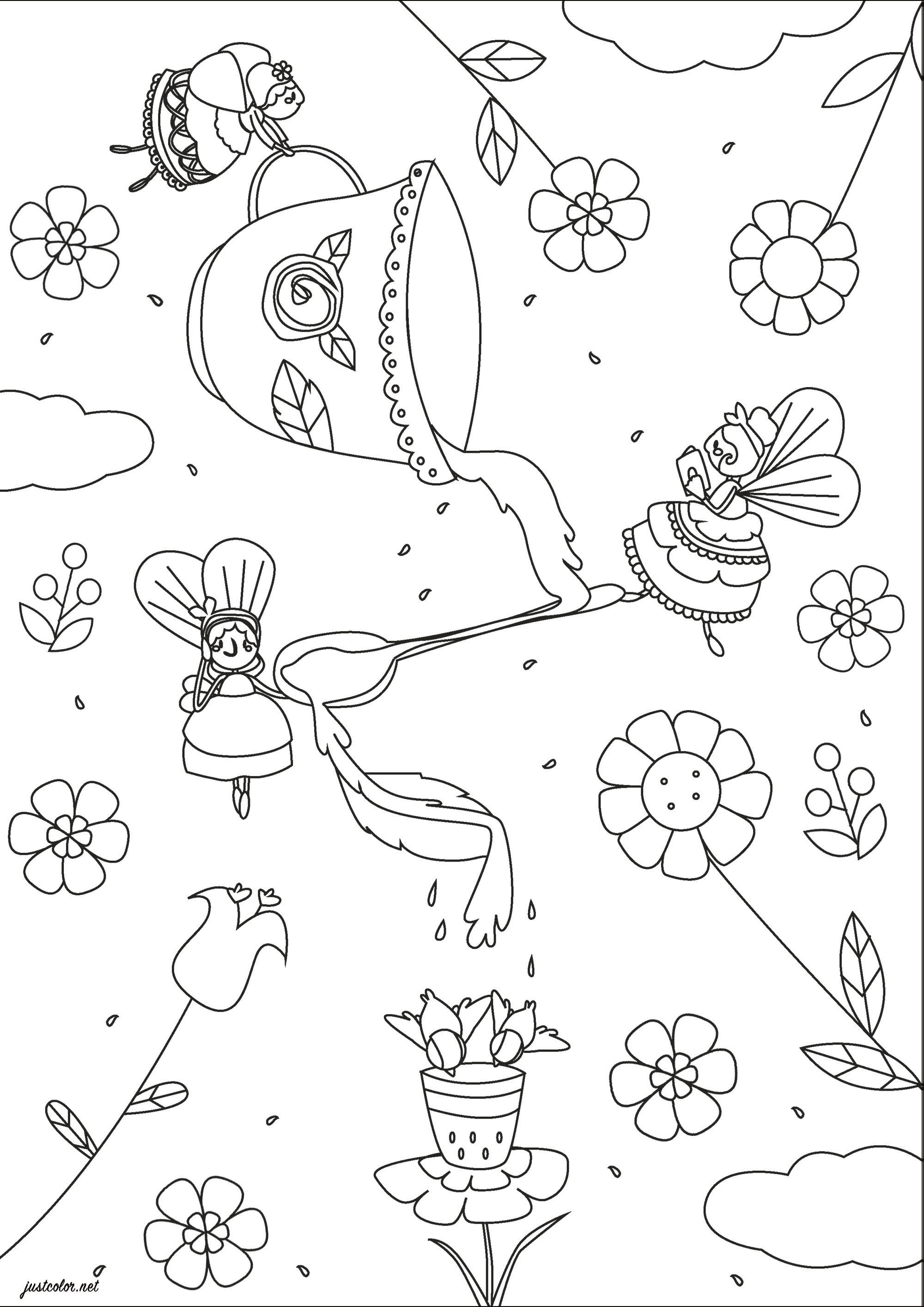 The Fairy Tea Anti stress Adult Coloring Pages