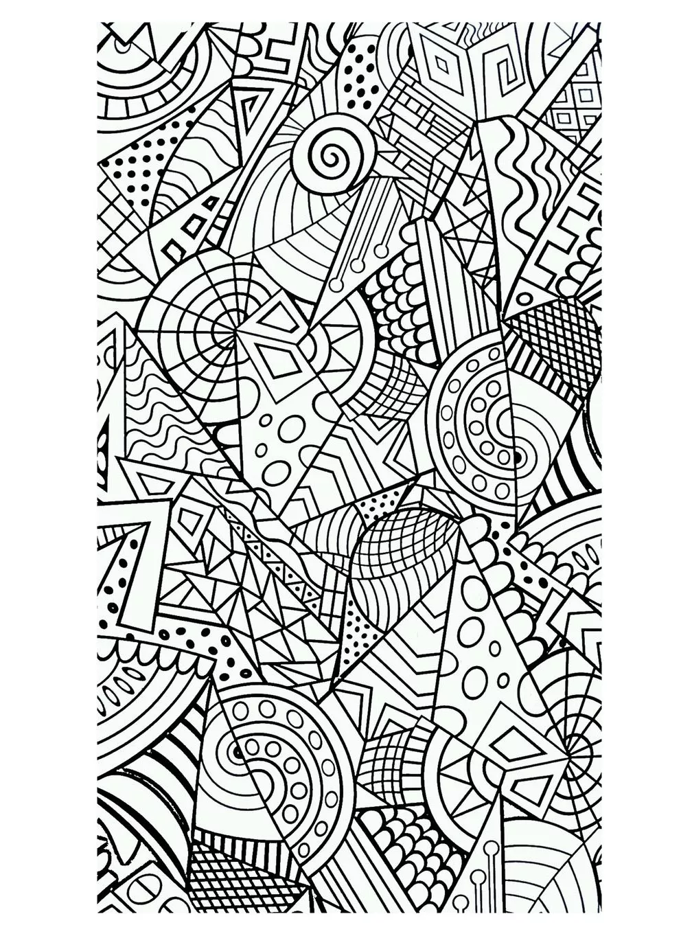 Harmonious forms (Printable Anti-stress / Zen Coloring Page for adults)