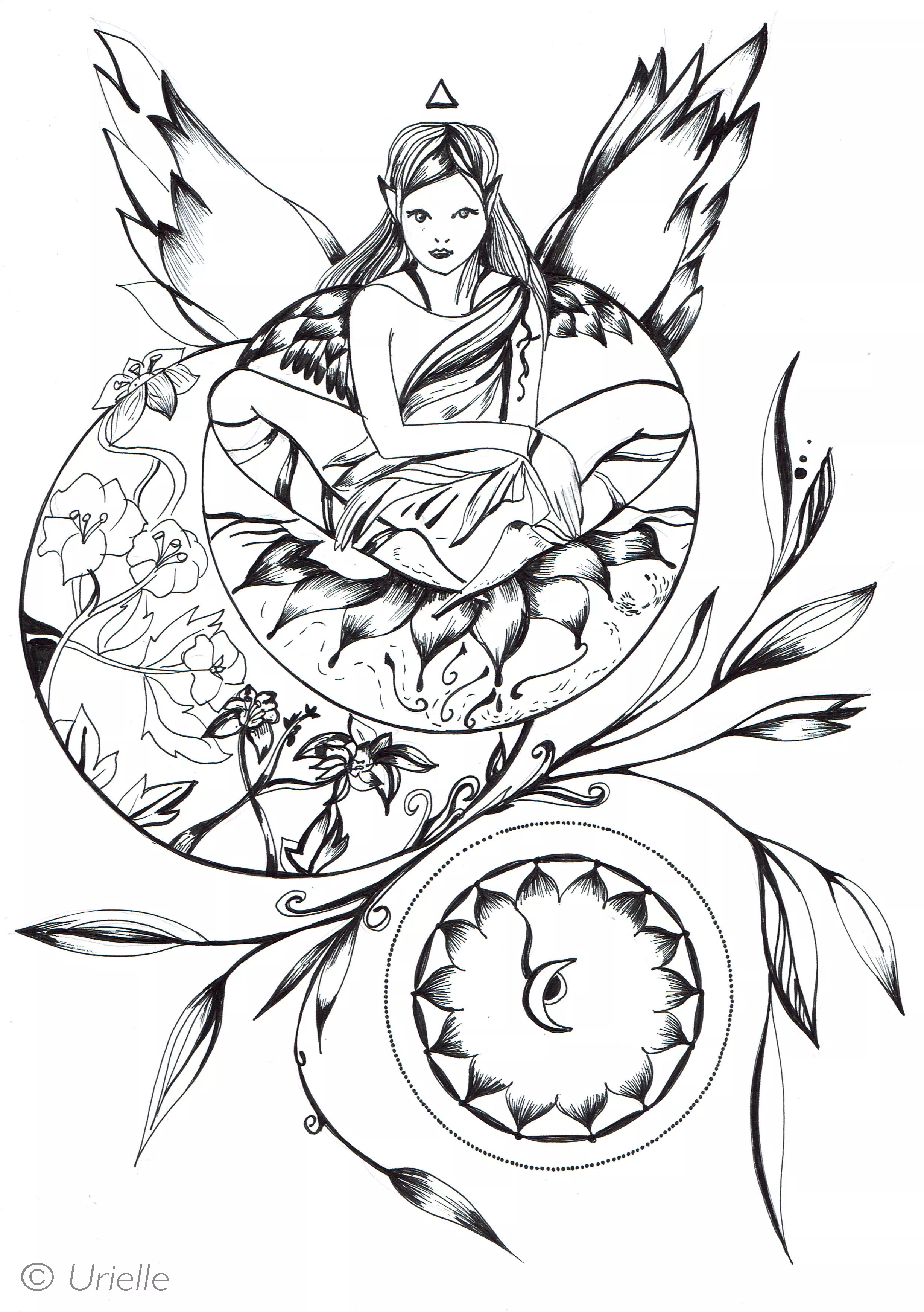 I m posed and serene by urielle (Printable Coloring Page for adults)