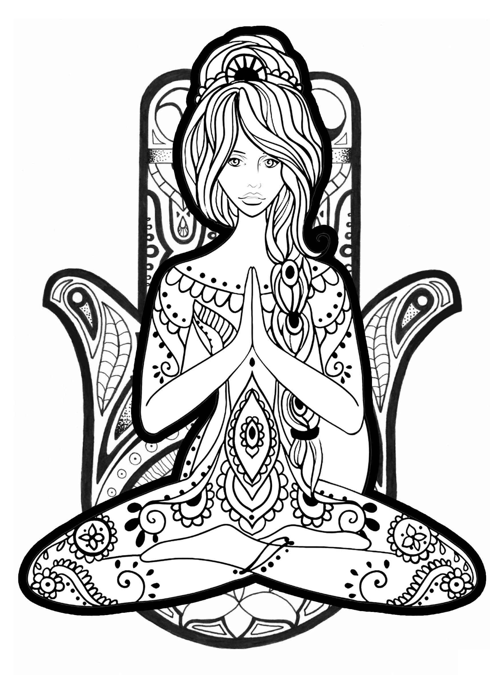 Yoga Coloring page (difficult)