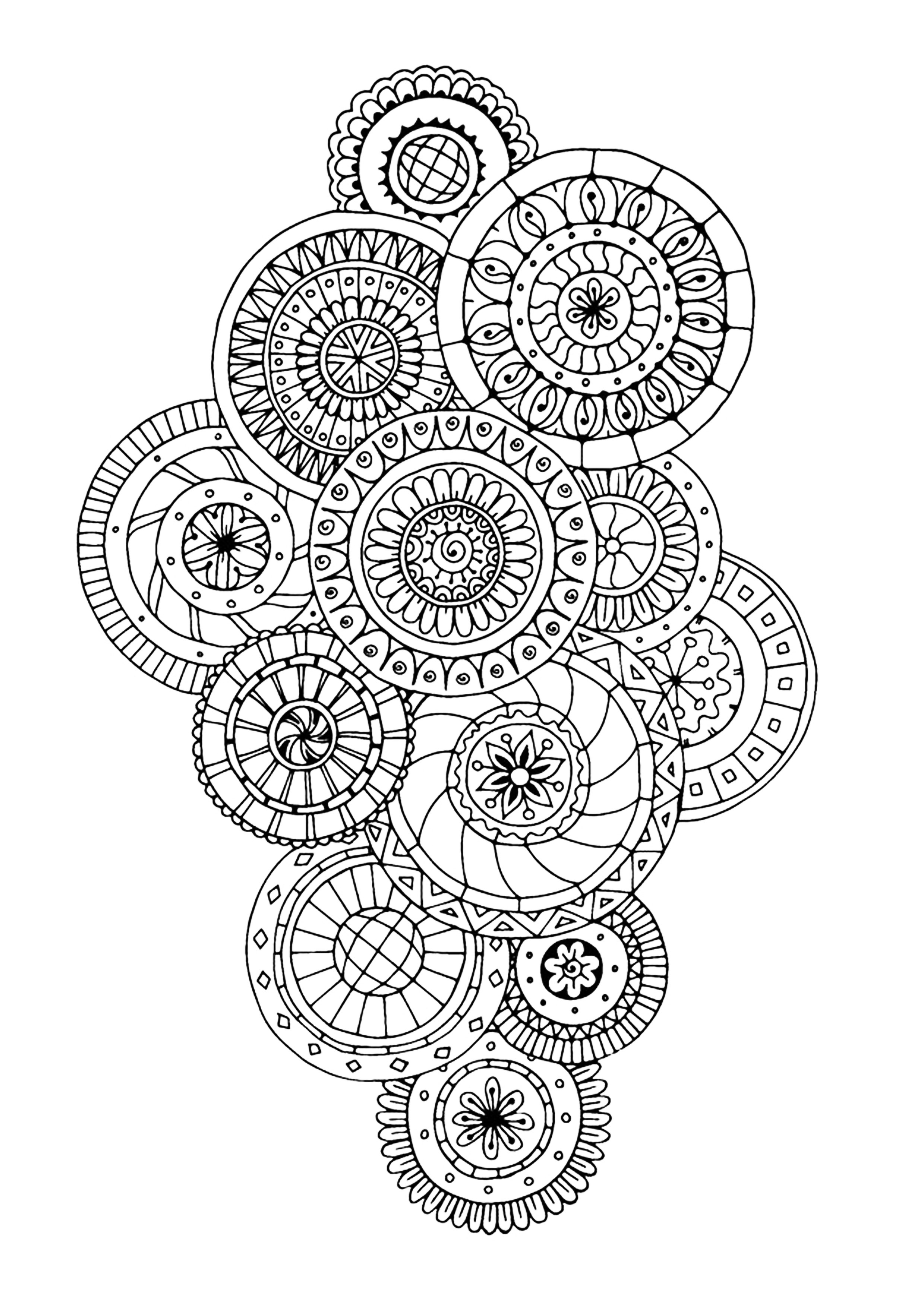 Zen antistress abstract pattern inspired Anti stress Adult Coloring Pages