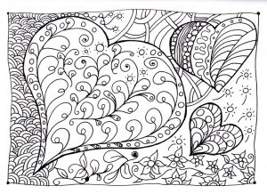 Coloring heart zen