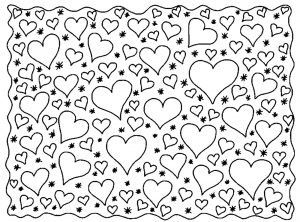 Pretty hearts to color