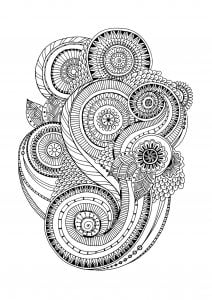 Coloring zen antistress abstract pattern inspired by flowers 2 by juliasnegireva