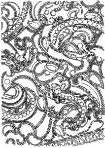 Entangled beads and ribbons (Anti-stress / Zen Coloring Page)