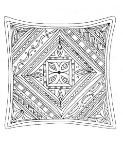 Hand-drawn square mandala (Anti-stress / Zen Coloring Page)