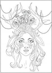 Dame biche (Anti-stress / Zen Coloring Page)