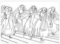 Beautiful coloring page inspired by the ballet "Gisele" (Anti-stress / Zen Coloring Page)