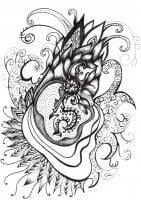 Heart and variation (Anti-stress / Zen Coloring Page)