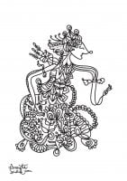 coloring-adult-javanese-doll-1 (Anti-stress / Zen Coloring Page)