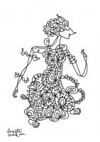 coloring-adult-javanese-doll-2 (Anti-stress / Zen Coloring Page)