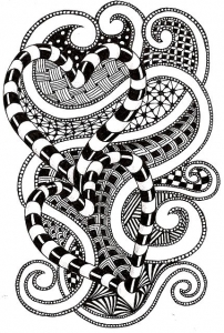 coloring-adult-zen-anti-stress-to-print-curves-tunels-and-hearts (Anti-stress / Zen Coloring Page)