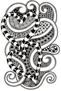 Zen anti stress to print curves tunels and hearts