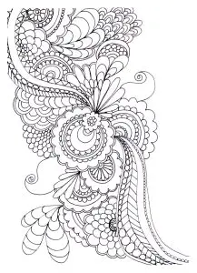 Zen anti stress to print drawing flowers