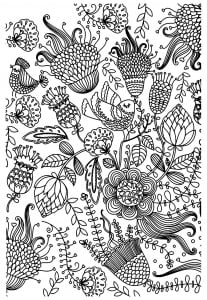 coloring-antistress-birds (Anti-stress / Zen Coloring Page)