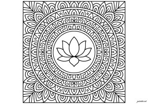 Radiant lotus in the center of floral motifs