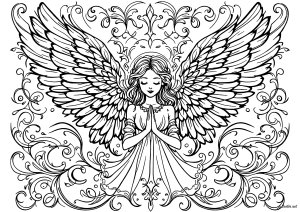 Expressions of peace and serenity (Anti-stress / Zen Coloring Page)