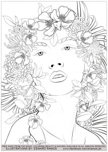 Illustration from the book Colorism - Beauty (Anti-stress / Zen Coloring Page)