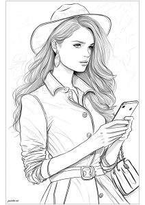 Young woman and her phone