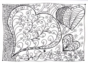 Heart & Zen (Anti-stress / Zen Coloring Page)