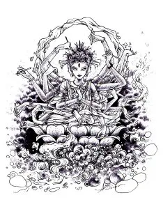 Printable Genie complex coloring sheets for adults