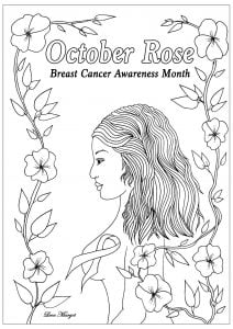 October rose - 1 (Anti-stress / Zen Coloring Page)