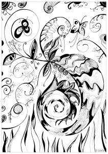 This coloring page will take you into a daydream (Anti-stress / Zen Coloring Page)