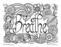 "Breathe". Like this art? Download more of Jennifer Stay’s pages at coloringpagesbliss. com (Anti-stress / Zen Coloring Page)