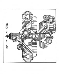 coloring-plane-zen (Anti-stress / Zen Coloring Page)